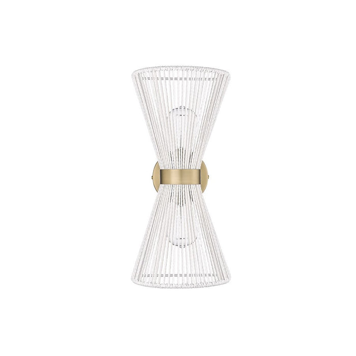 Golden Avon 2-Lt Wall Sconce, Champagne Bronze/White Raphia Rope