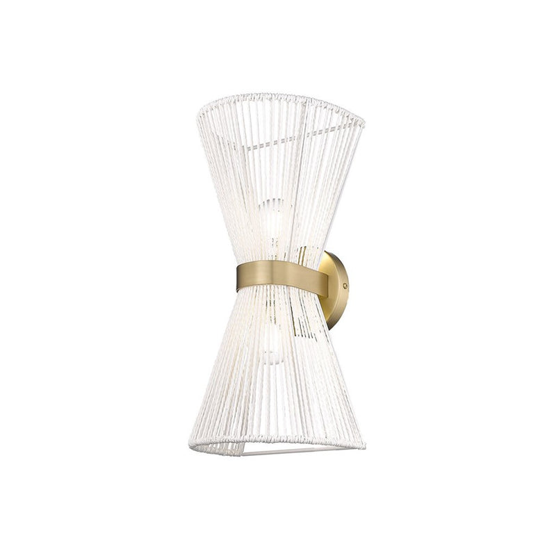 Golden Avon 2-Lt Wall Sconce, Champagne Bronze/White Raphia Rope