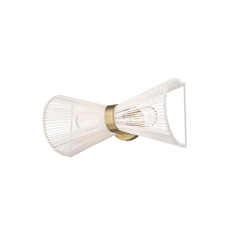 Golden Avon 2-Lt Wall Sconce, Champagne Bronze/White Raphia Rope