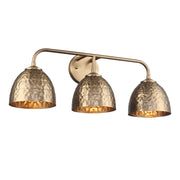 Golden Lighting Shepard 25in 3-Light Vanity Light | Farmhouse Modern Brass and Modern Brass Steel | Bathroom & Entryway | Model 6950-BA3 MBS-MBS