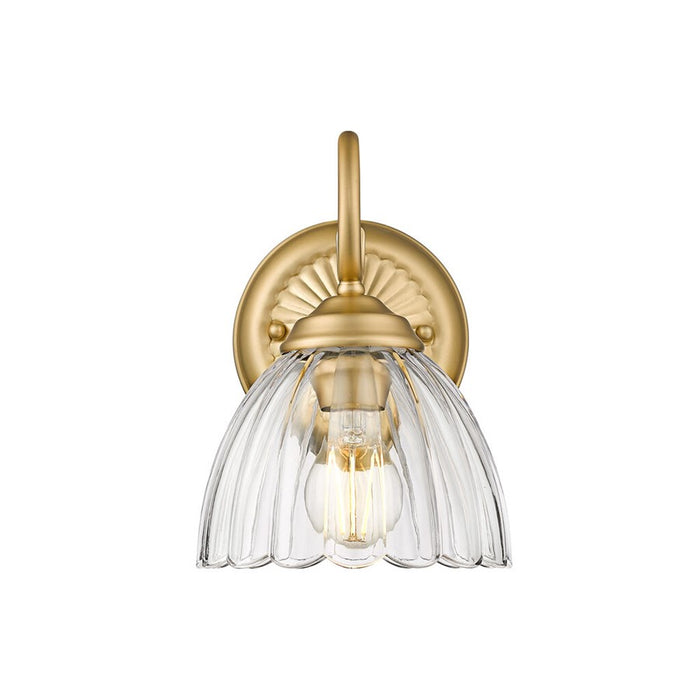 Golden Audra 1-Light Wall Sconce, Champagne Bronze/Clear Glass
