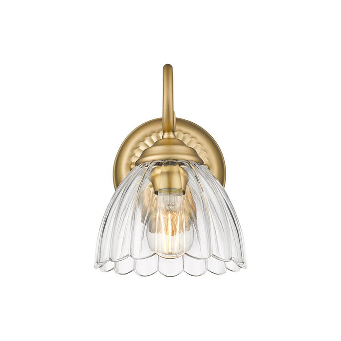 Golden Audra 1-Light Wall Sconce, Champagne Bronze/Clear Glass