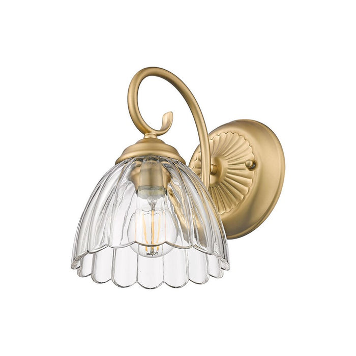 Golden Audra 1-Light Wall Sconce, Champagne Bronze/Clear Glass