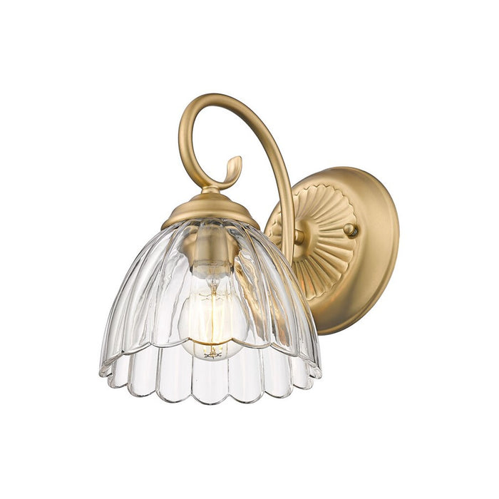 Golden Audra 1-Light Wall Sconce, Champagne Bronze/Clear Glass