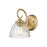 Golden Audra 1-Light Wall Sconce, Champagne Bronze/Clear Glass