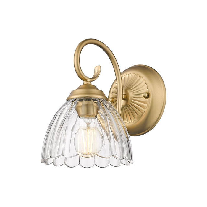 Golden Audra 1-Light Wall Sconce, Champagne Bronze/Clear Glass