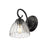 Golden Audra 1-Light Wall Sconce, Matte Black/Clear Glass