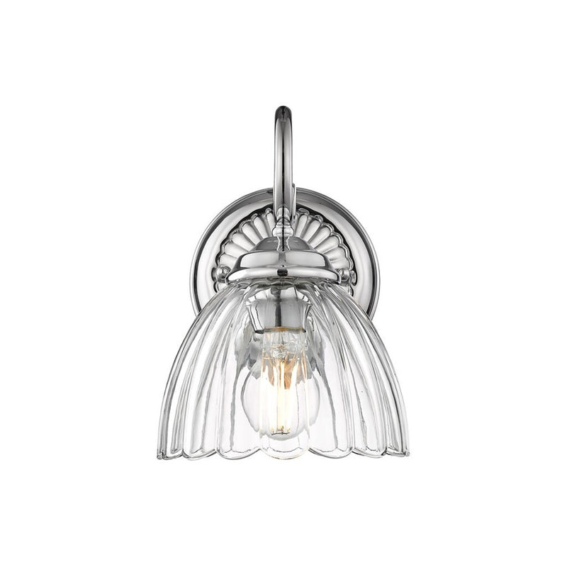 Golden Lighting Audra 1-Light Wall Sconce, Pewter/Clear Glass - 6952-1WCH-CLR