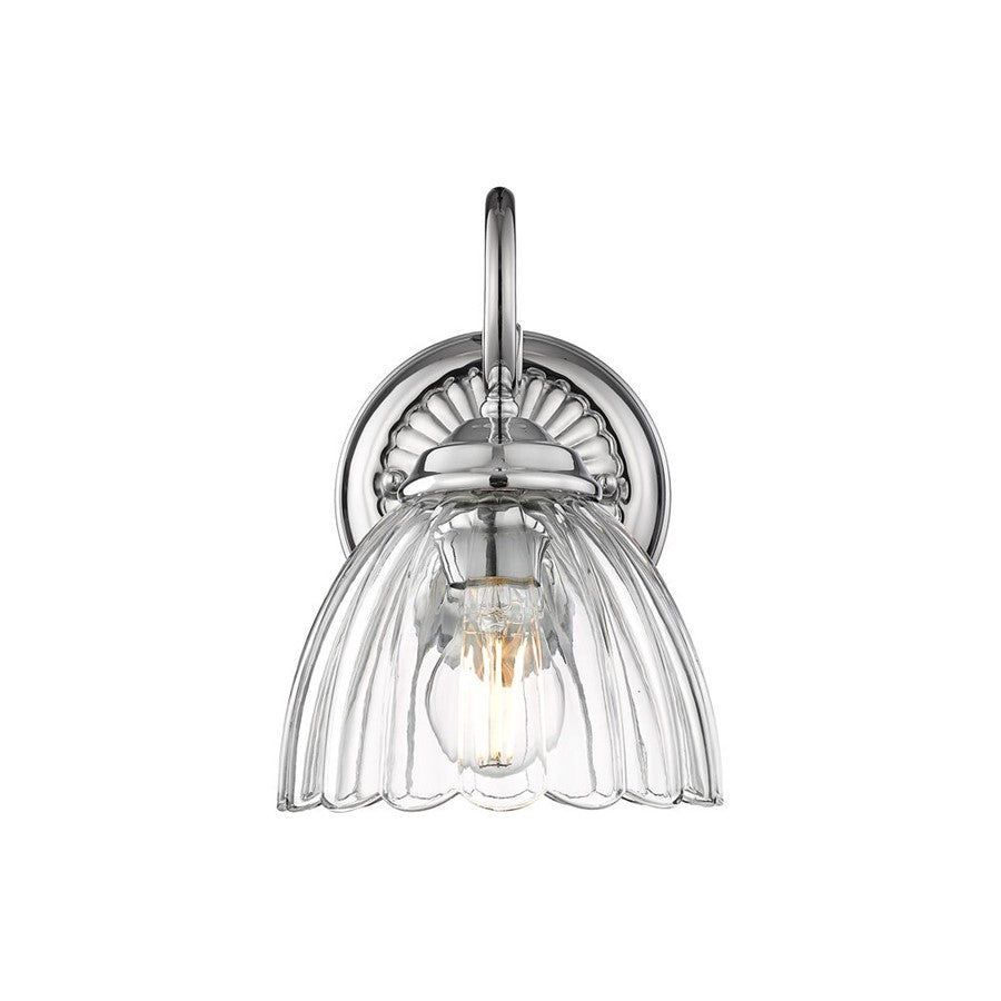 Golden Lighting Audra 1-Light Wall Sconce, Pewter/Clear Glass - 6952-1WCH-CLR