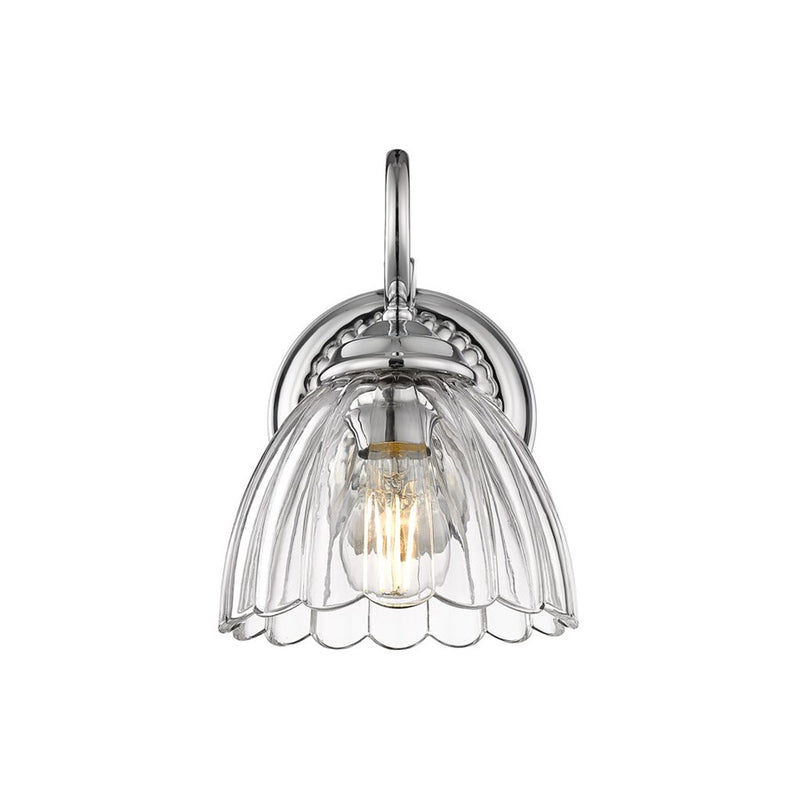 Golden Lighting Audra 1-Light Wall Sconce, Pewter/Clear Glass