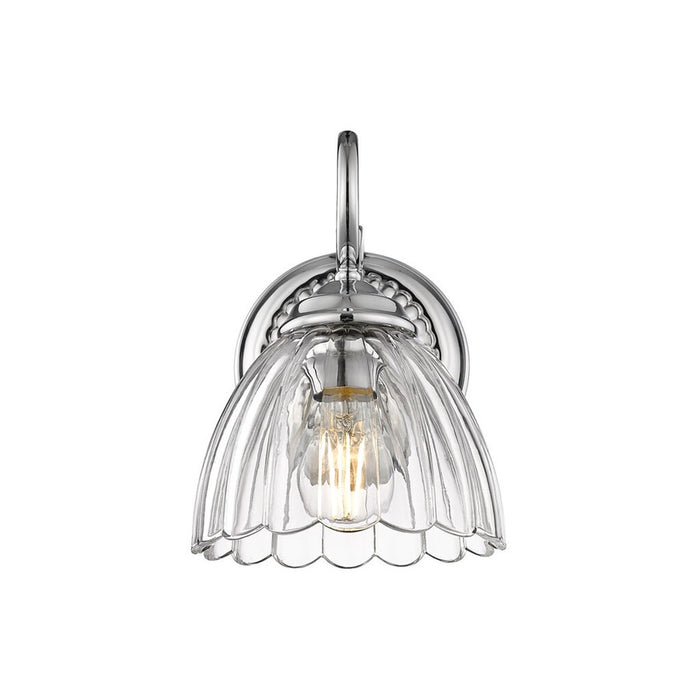 Golden Lighting Audra 1-Light Wall Sconce, Pewter/Clear Glass