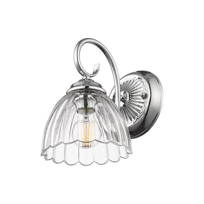 Golden Lighting Audra 1-Light Wall Sconce, Pewter/Clear Glass
