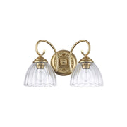 Golden Audra 2-Light Vanity, Brushed Champ Bronze/Clear Glass - 6952-BA2BCB-CLR