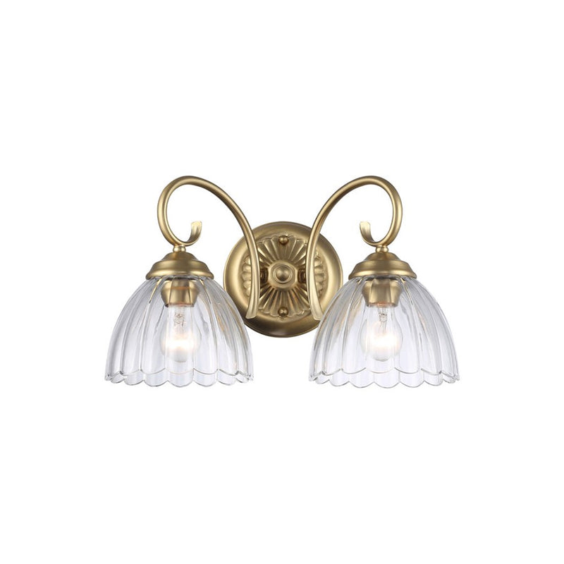 Golden Audra 2-Light Vanity, Brushed Champ Bronze/Clear Glass