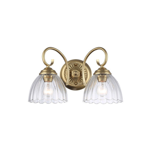 Golden Audra 2-Light Vanity, Brushed Champ Bronze/Clear Glass