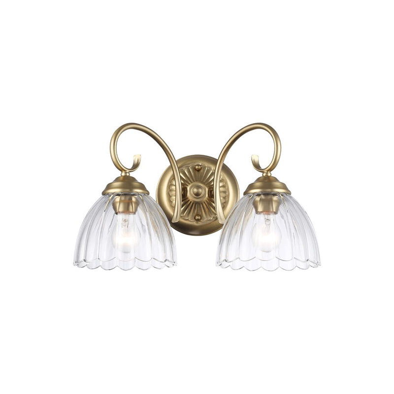 Golden Audra 2-Light Vanity, Brushed Champ Bronze/Clear Glass