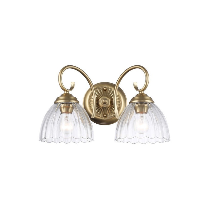 Golden Audra 2-Light Vanity, Brushed Champ Bronze/Clear Glass