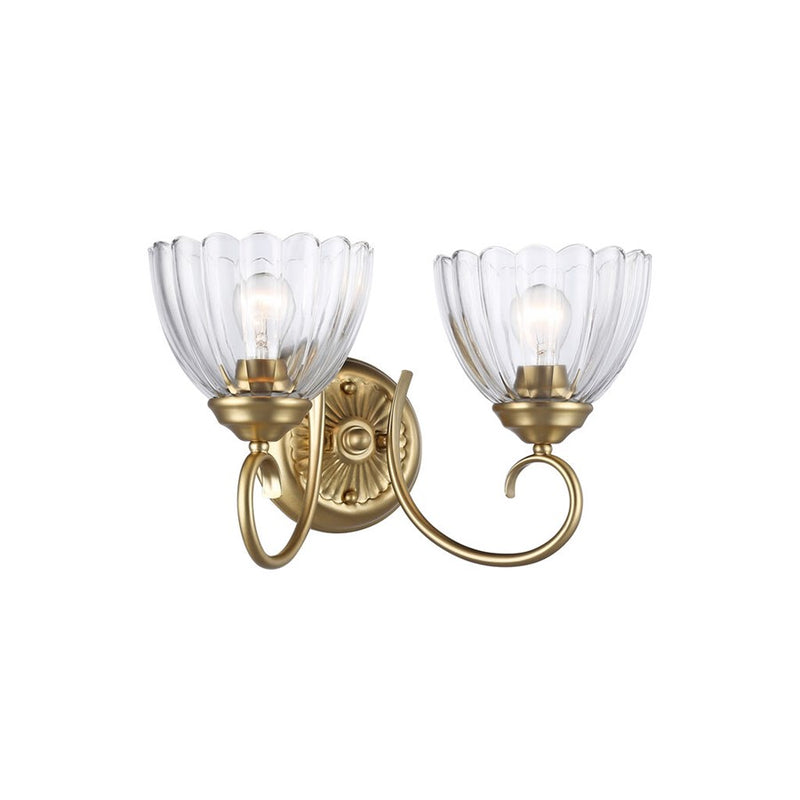 Golden Audra 2-Light Vanity, Brushed Champ Bronze/Clear Glass