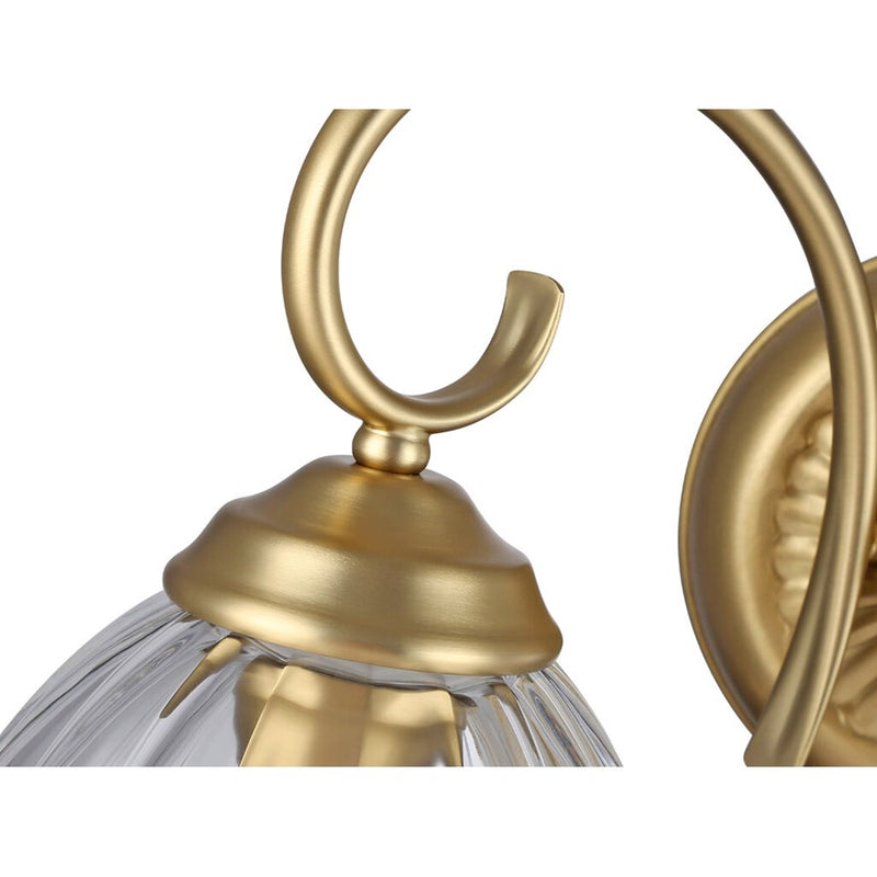 Golden Audra 2-Light Vanity, Brushed Champ Bronze/Clear Glass