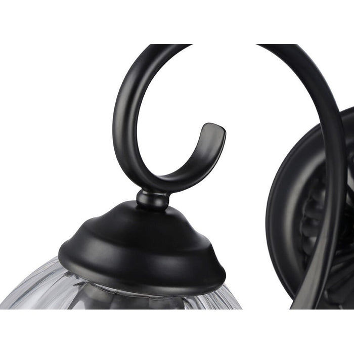 Golden Audra 2-Light Vanity Light, Matte Black/Clear Glass