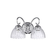 Golden Lighting Audra 2-Light Vanity Light, Chrome/Clear Glass - 6952-BA2CH-CLR