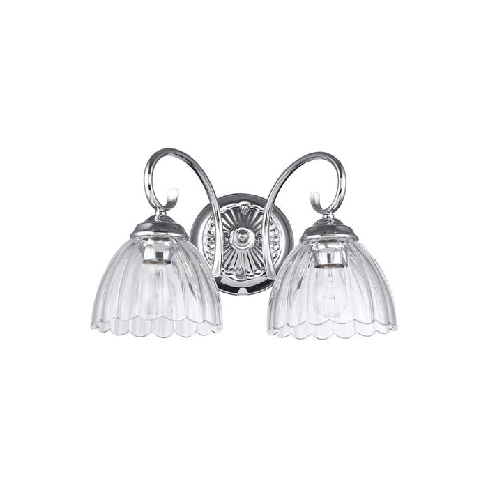 Golden Lighting Audra 2-Light Vanity Light, Chrome/Clear Glass - 6952-BA2CH-CLR