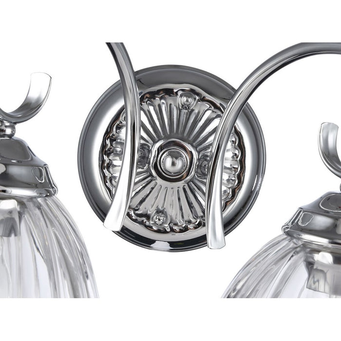 Golden Lighting Audra 2-Light Vanity Light, Chrome/Clear Glass