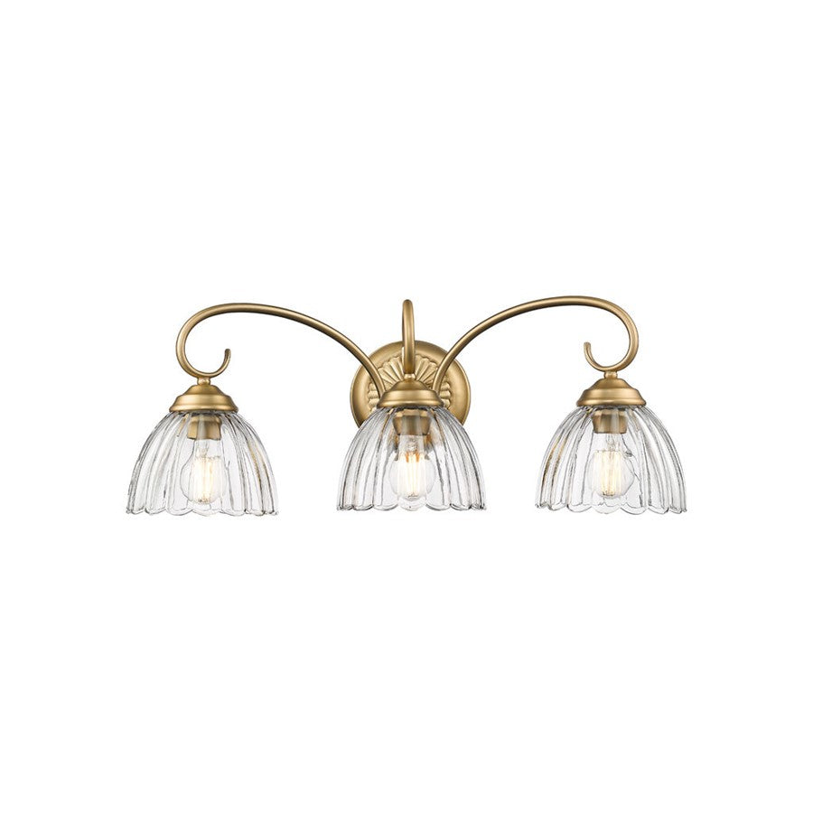 Golden Audra 3-Light Vanity, Champagne Bronze/Clear Glass - 6952-BA3BCB-CLR