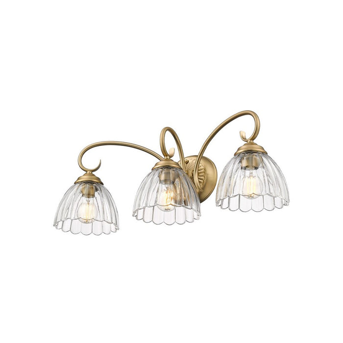 Golden Audra 3-Light Vanity, Champagne Bronze/Clear Glass