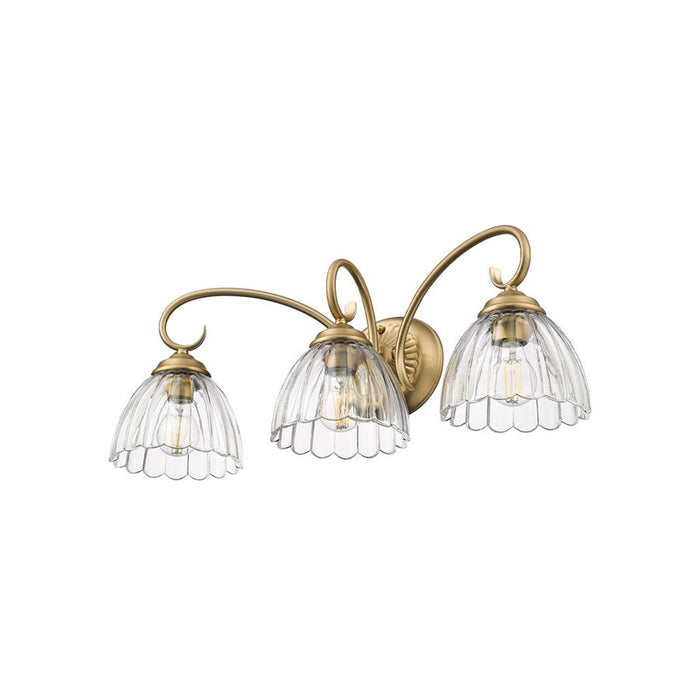 Golden Audra 3-Light Vanity, Champagne Bronze/Clear Glass