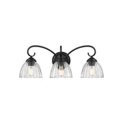 Golden Audra 3-Light Vanity Light, Matte Black/Clear Glass - 6952-BA3BLK-CLR