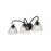 Golden Audra 3-Light Vanity Light, Matte Black/Clear Glass