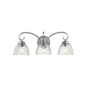 Golden Lighting Audra 3-Light Vanity Light, Pewter/Clear Glass - 6952-BA3CH-CLR
