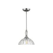 Golden Lighting Audra 1-Light Pendant, Pewter/Clear Glass - 6952-MCH-CLR