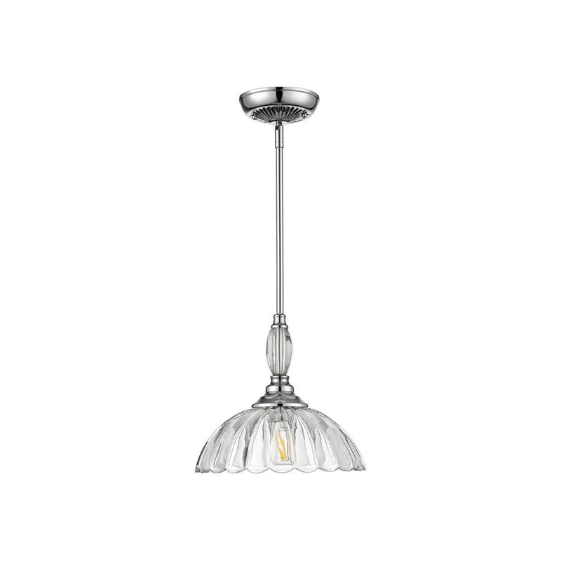 Golden Lighting Audra 1-Light Pendant, Pewter/Clear Glass - 6952-MCH-CLR
