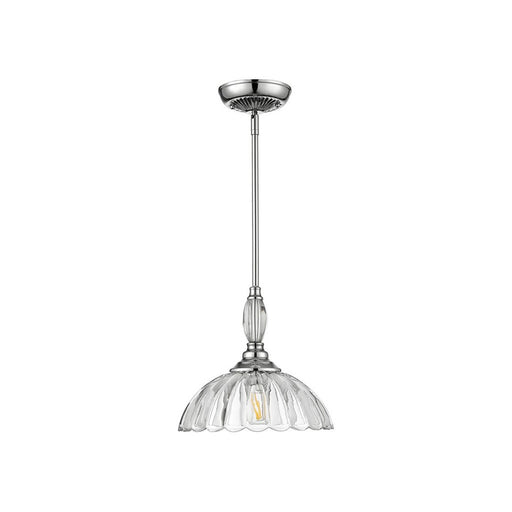 Golden Lighting Audra 1-Light Pendant, Pewter/Clear Glass