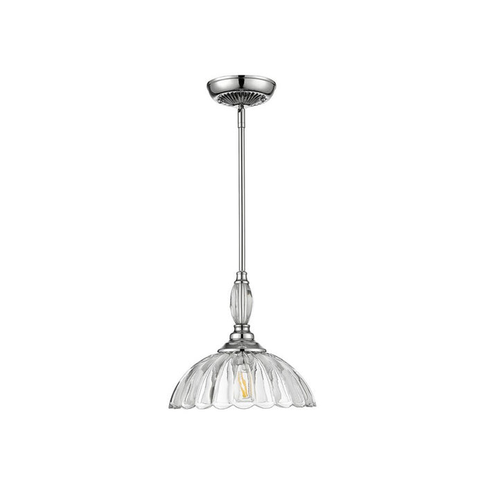 Golden Lighting Audra 1-Light Pendant, Pewter/Clear Glass