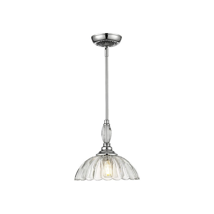 Golden Lighting Audra 1-Light Pendant, Pewter/Clear Glass