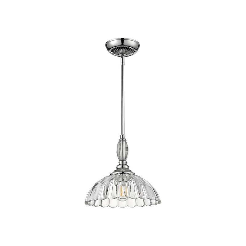 Golden Lighting Audra 1-Light Pendant, Pewter/Clear Glass