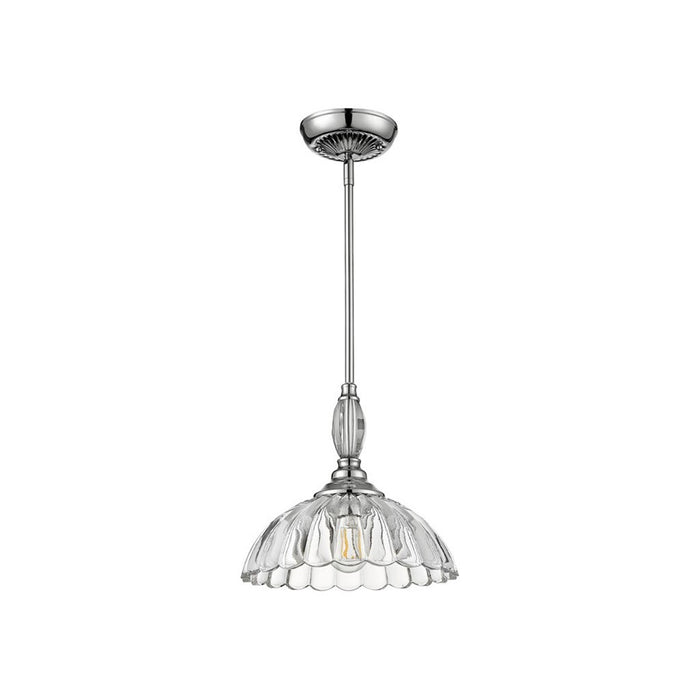 Golden Lighting Audra 1-Light Pendant, Pewter/Clear Glass