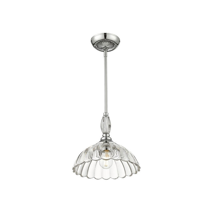 Golden Lighting Audra 1-Light Pendant, Pewter/Clear Glass