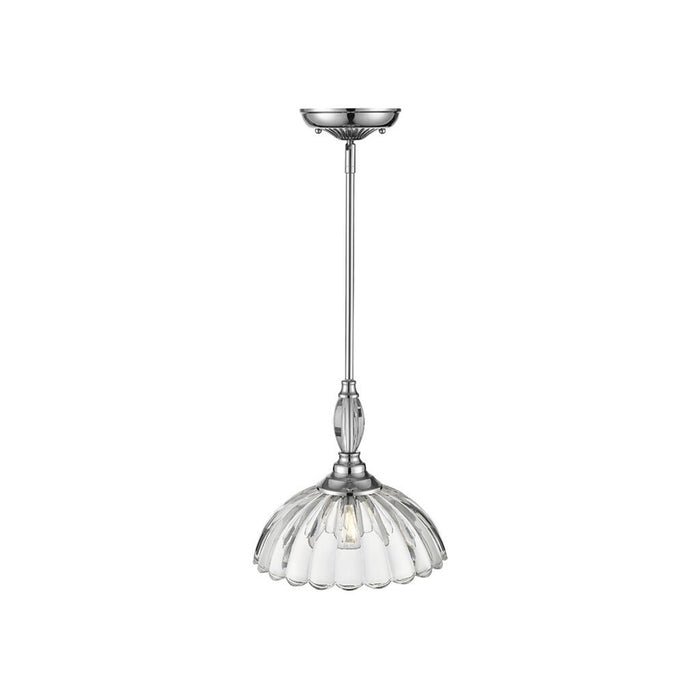Golden Lighting Audra 1-Light Pendant, Pewter/Clear Glass