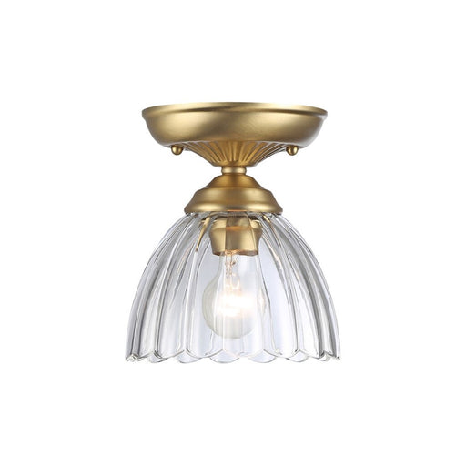Golden Audra 1-Light 7" Semi-Flush, Champ Bronze/Clear Glass - 6952-SF7BCB-CLR