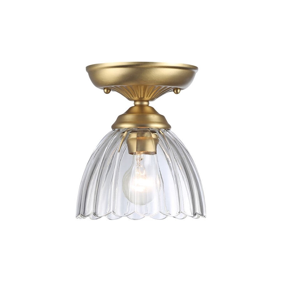 Golden Audra 1-Light 7" Semi-Flush, Champ Bronze/Clear Glass - 6952-SF7BCB-CLR