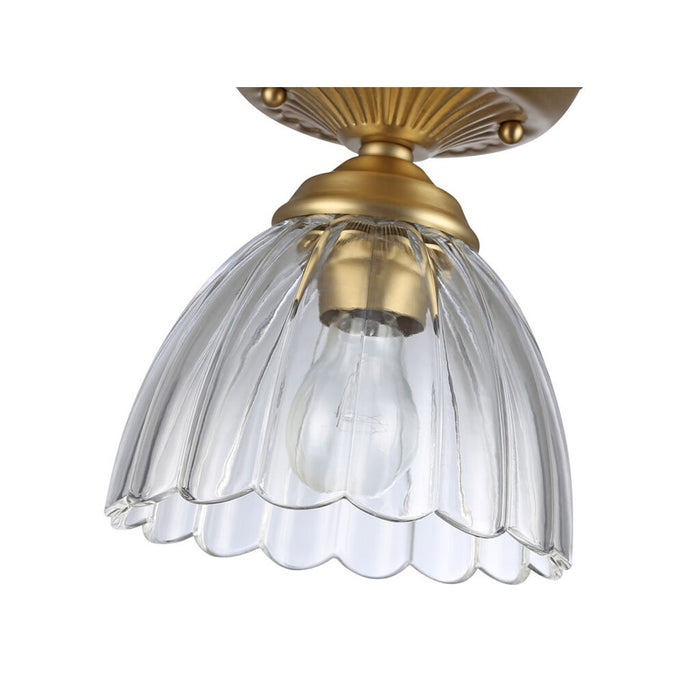Golden Audra 1-Light 7" Semi-Flush, Champ Bronze/Clear Glass