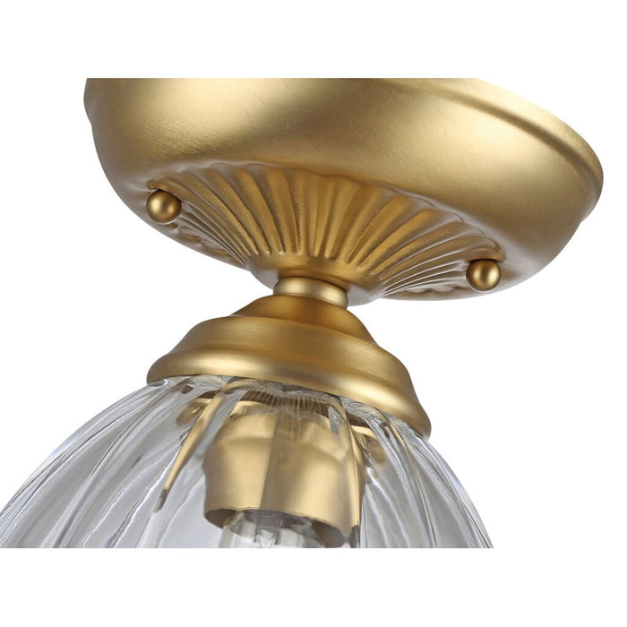Golden Audra 1-Light 7" Semi-Flush, Champ Bronze/Clear Glass