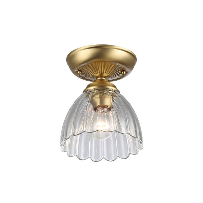 Golden Audra 1-Light 7" Semi-Flush, Champ Bronze/Clear Glass
