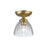 Golden Audra 1-Light 7" Semi-Flush, Champ Bronze/Clear Glass
