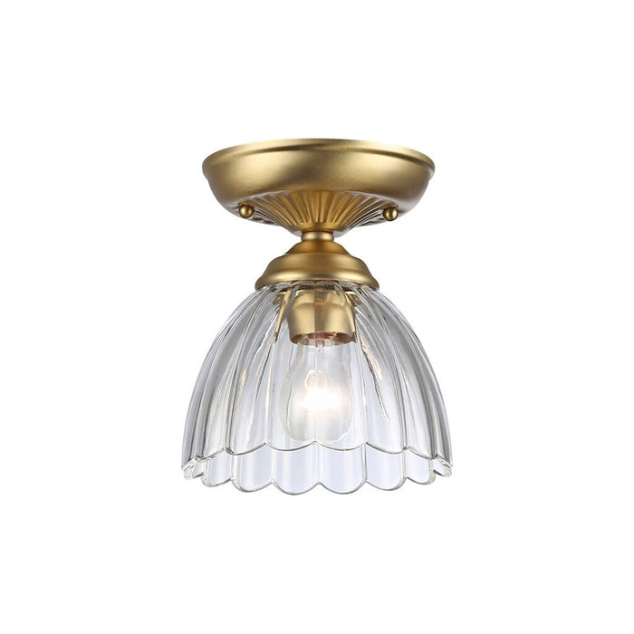 Golden Audra 1-Light 7" Semi-Flush, Champ Bronze/Clear Glass