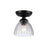 Golden Audra 1-Light 7" Semi-Flush, Matte Black/Clear Glass